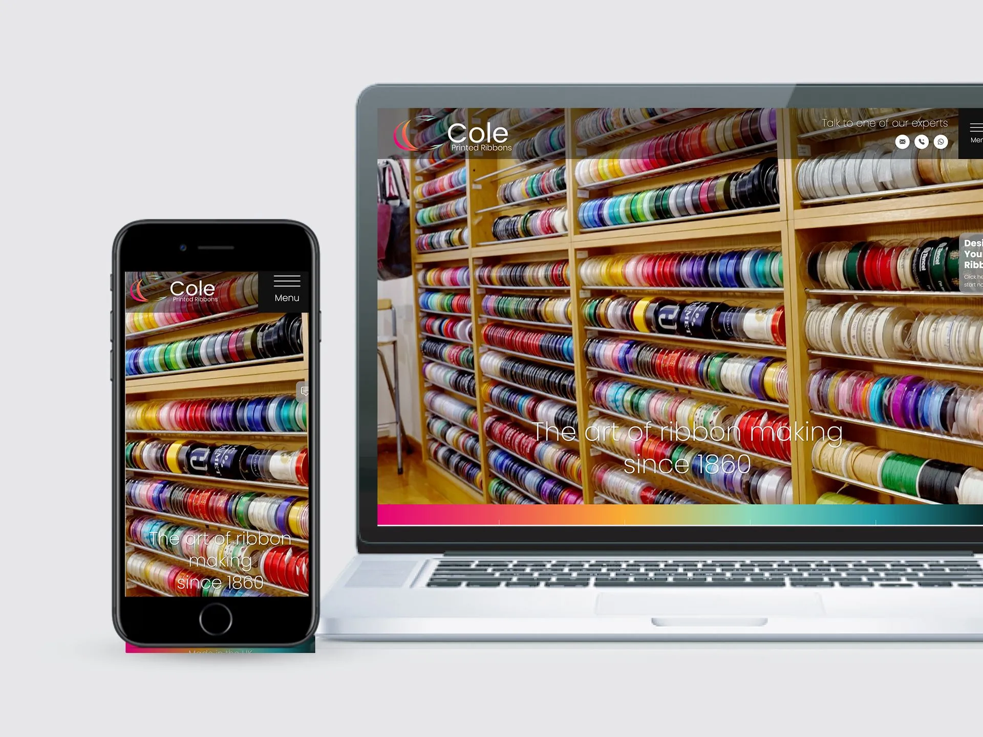 Cole Ribbons website screenshot